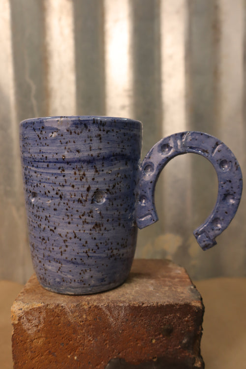 Blue Specks Horseshoe Mug