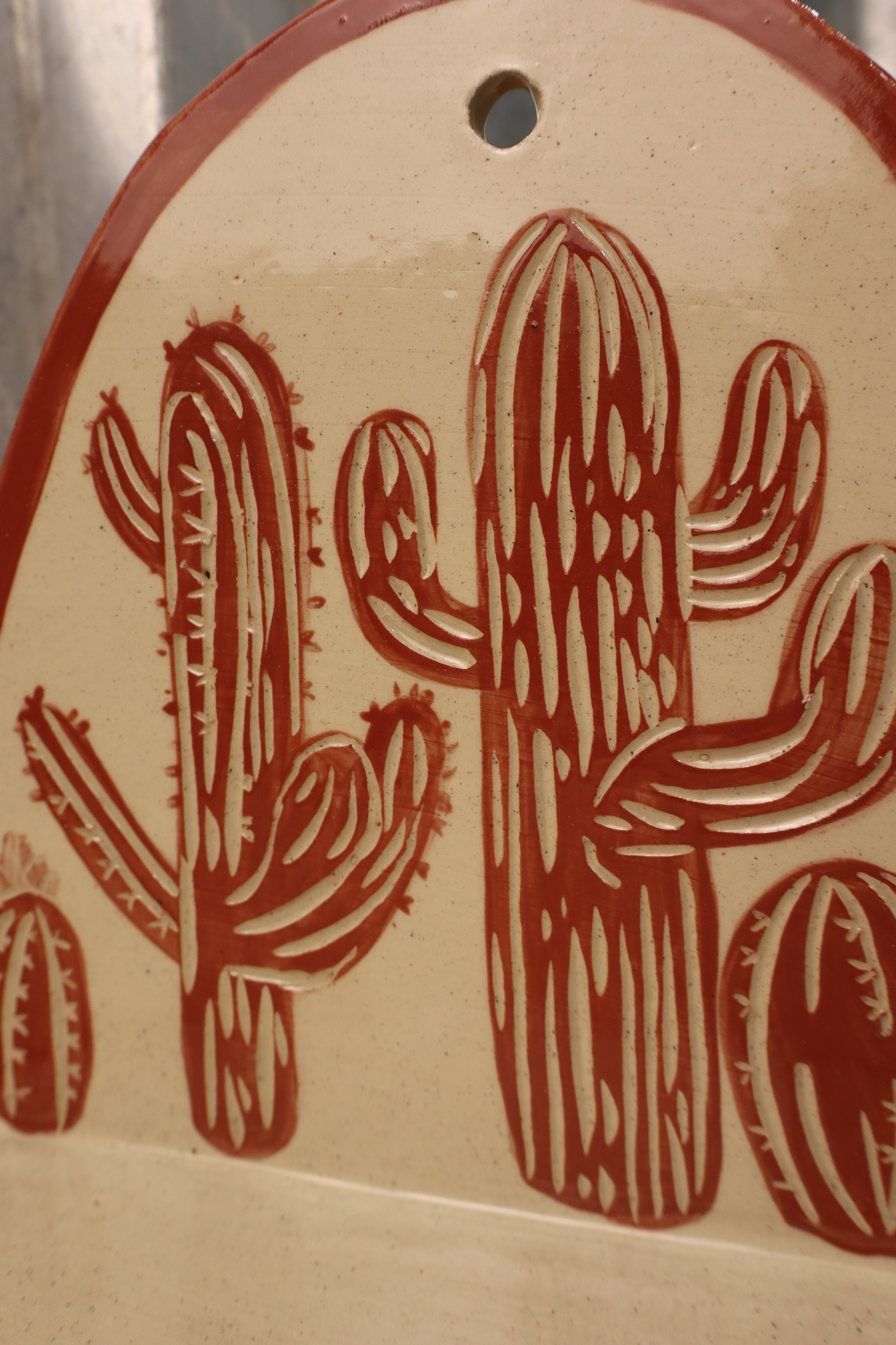 Carved Cactus Wall Sconce