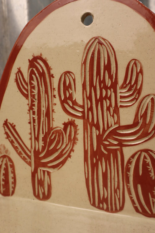 Carved Cactus Wall Sconce