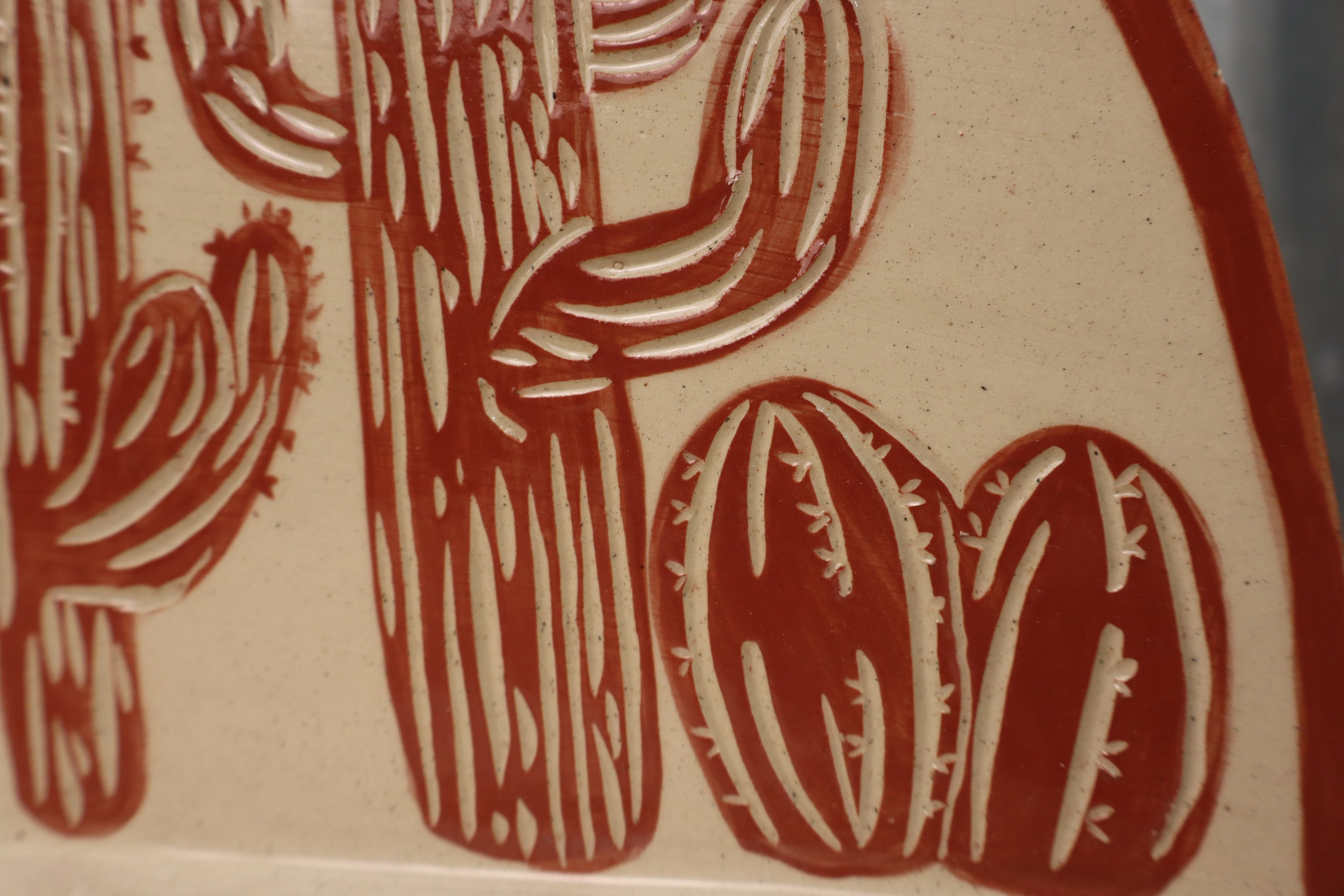 Carved Cactus Wall Sconce