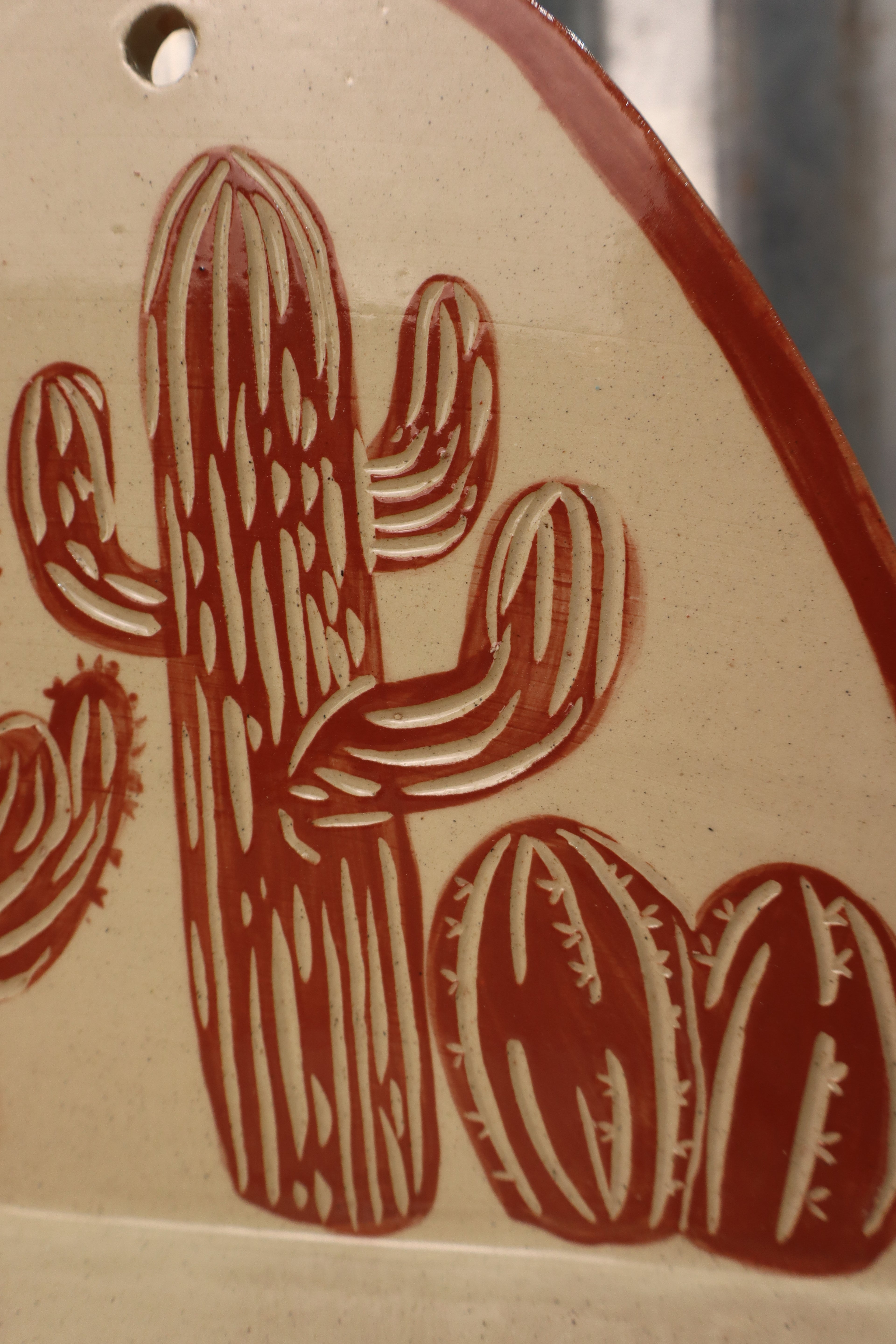 Carved Cactus Wall Sconce