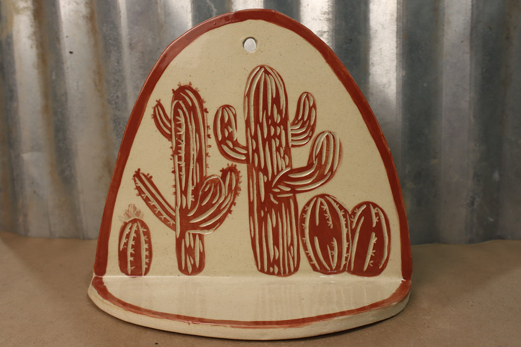 Carved Cactus Wall Sconce