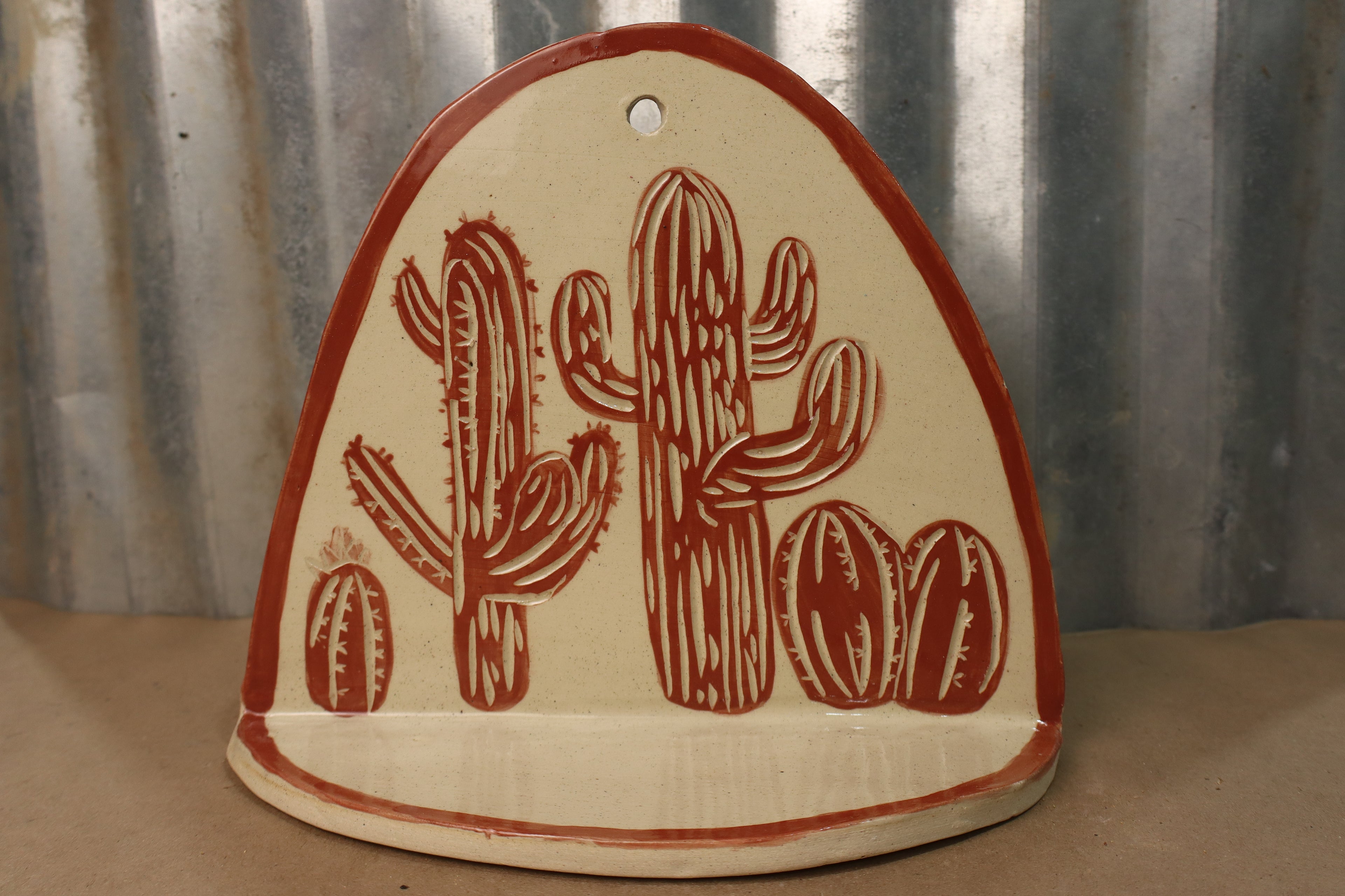 Carved Cactus Wall Sconce