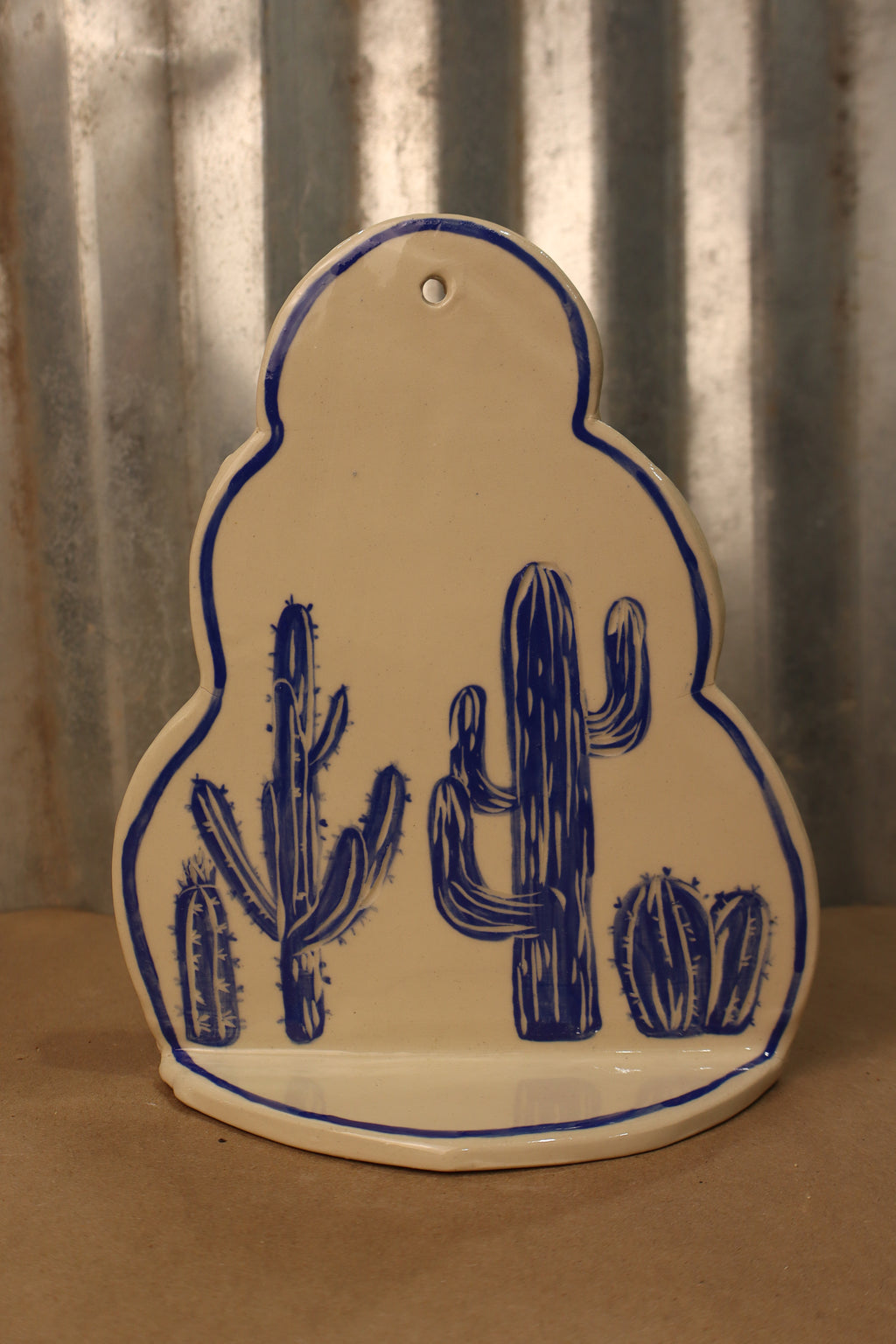 Blue Cactus Sconce