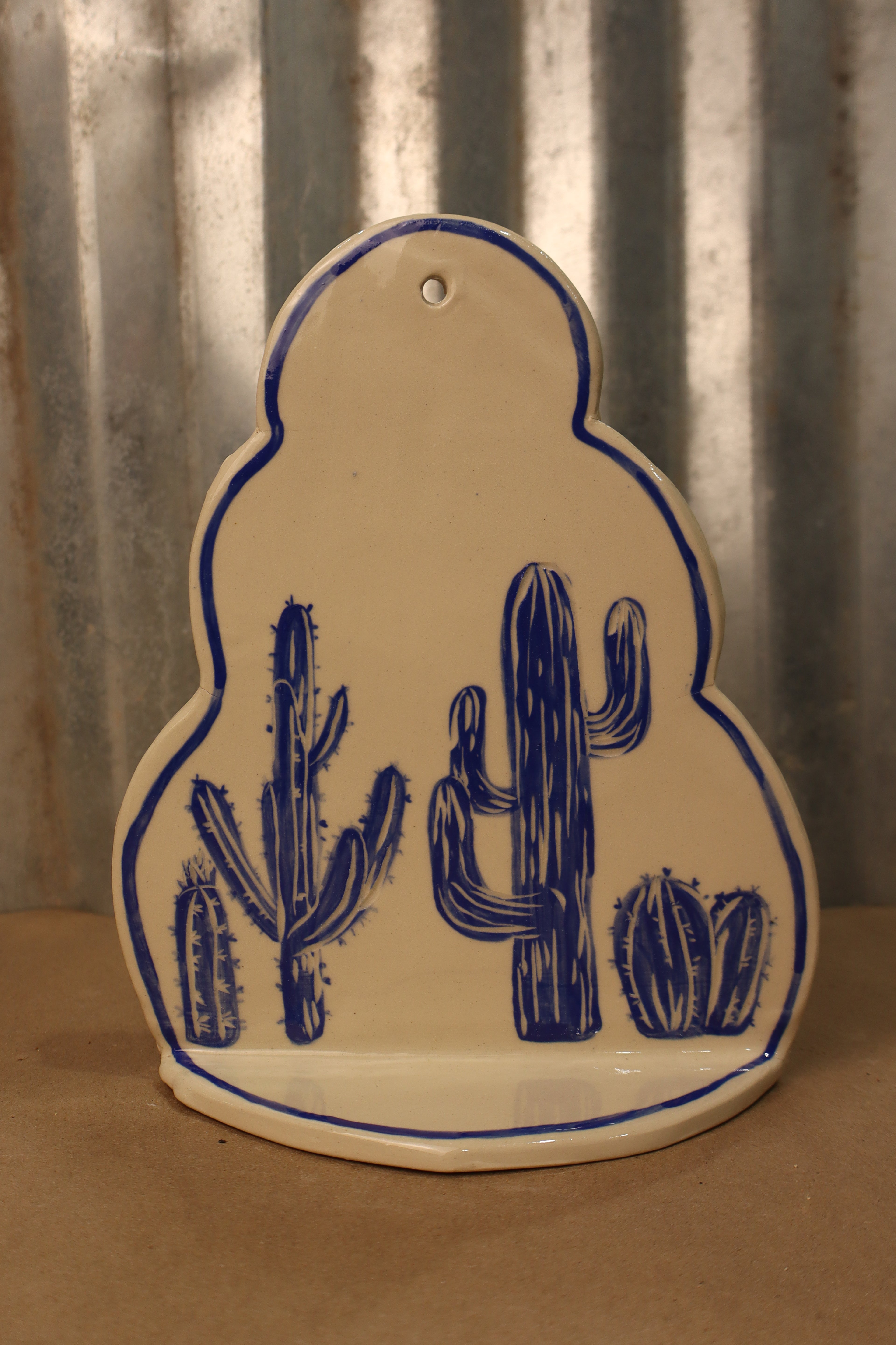 Blue Cactus Sconce