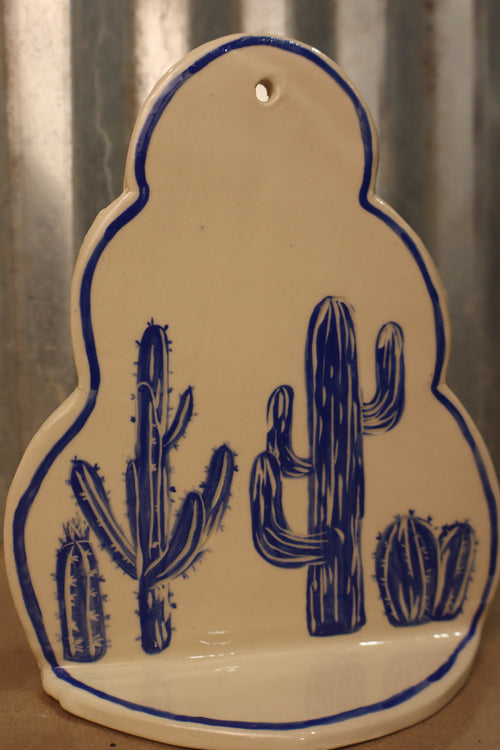 Blue Cactus Sconce
