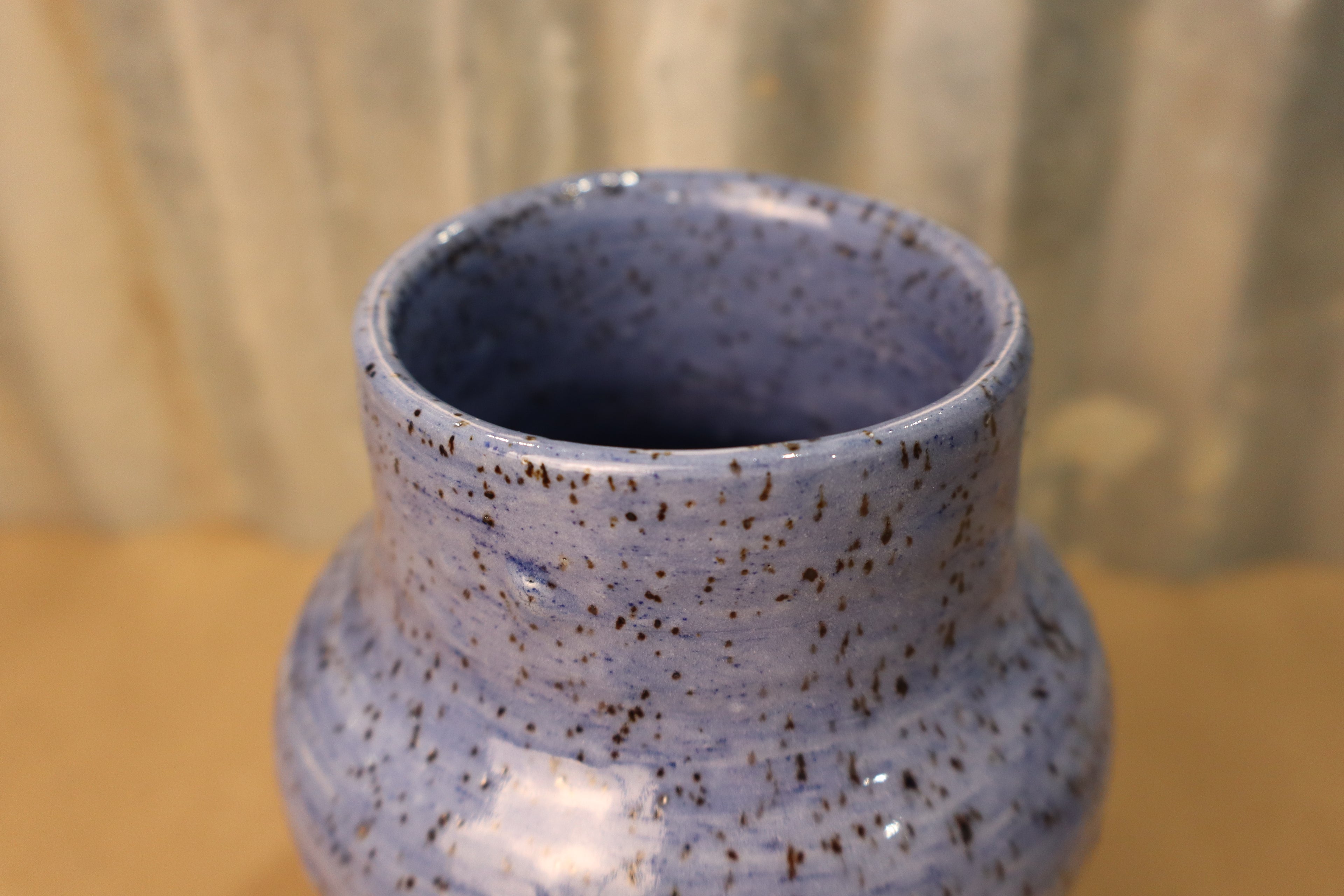 Blue Specks Bud Vase
