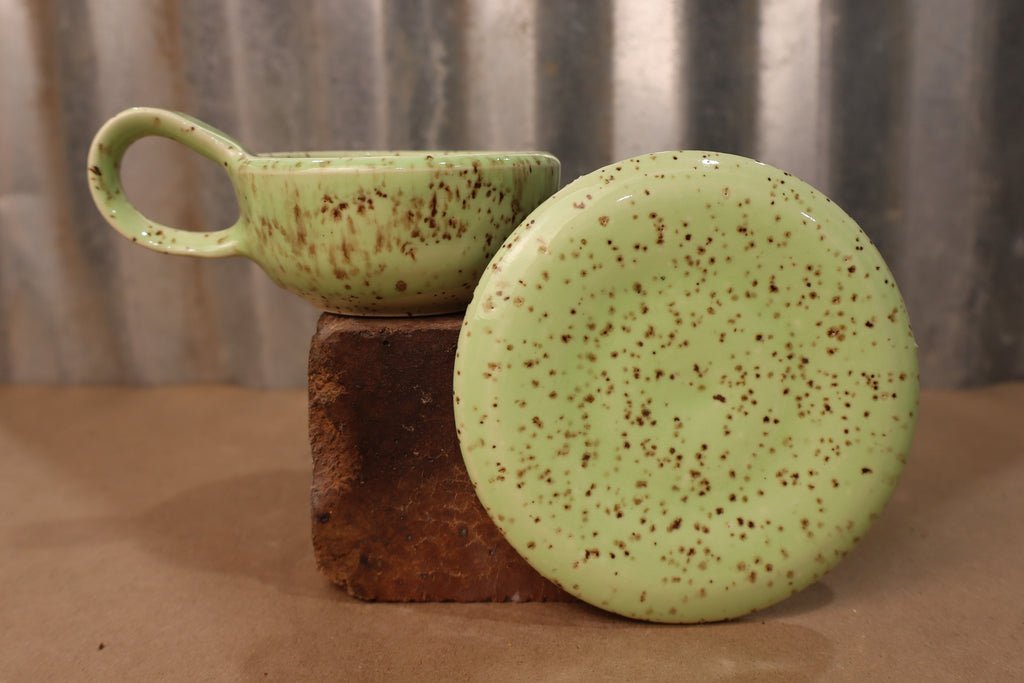 Green Speck Tea Cup Set